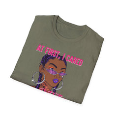 At First I Cared Tattoo Girl Design Tee Shirt