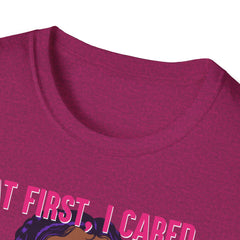 At First I Cared Tattoo Girl Design Tee Shirt