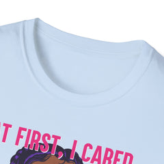 At First I Cared Tattoo Girl Design Tee Shirt