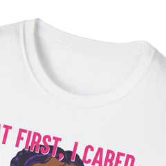 At First I Cared Tattoo Girl Design Tee Shirt