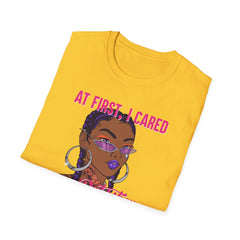 At First I Cared Tattoo Girl Design Tee Shirt