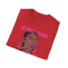 At First I Cared Tattoo Girl Design Tee Shirt