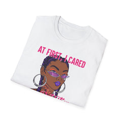 At First I Cared Tattoo Girl Design Tee Shirt