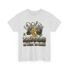 Urban Hustler Unisex Heavy Cotton Tee - NO EXCUSES Money Hip-Hop Design